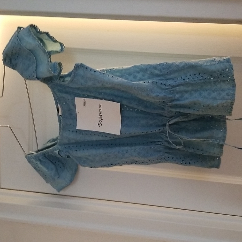 Denim Eyelet Top